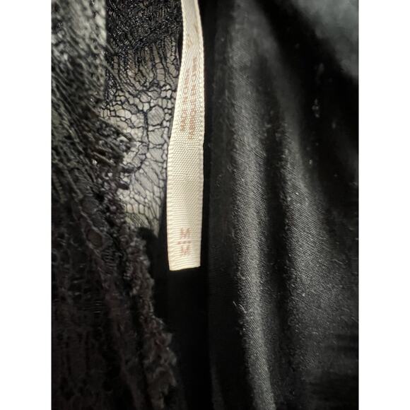 Free People Don't You Dare Lace Mini Dress in Black Combo Sz M Boho Goth Witchy - Picture 10 of 13